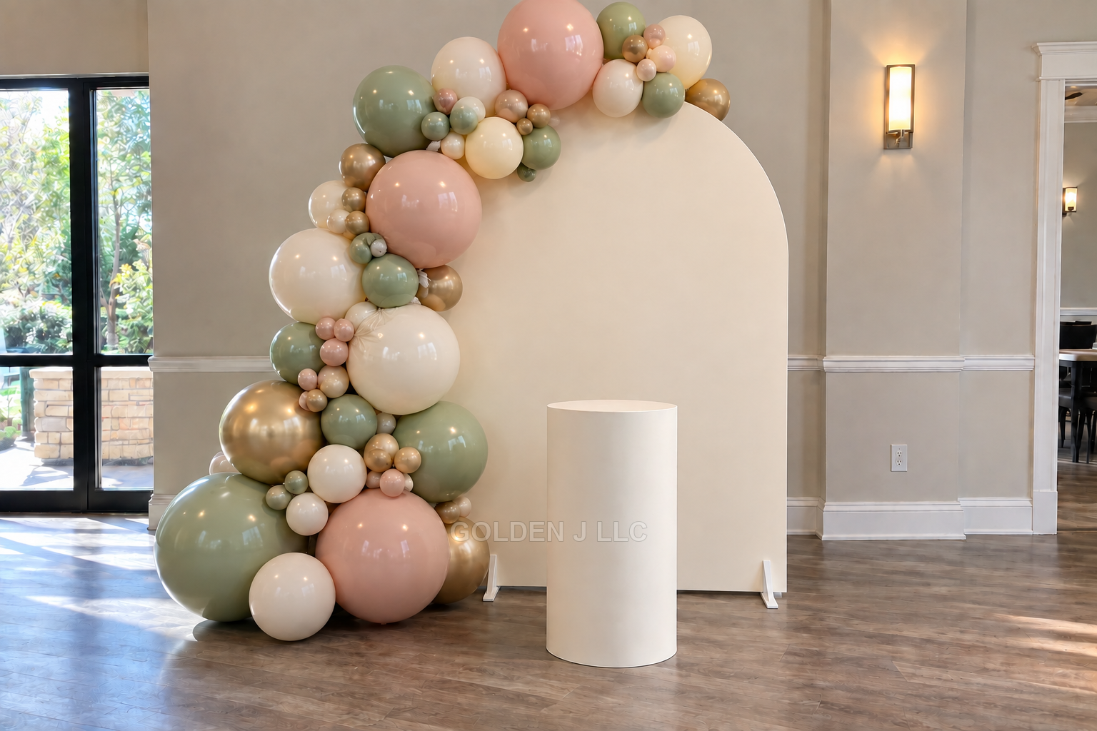 One Arch Décor with balloon work and pedestal stands